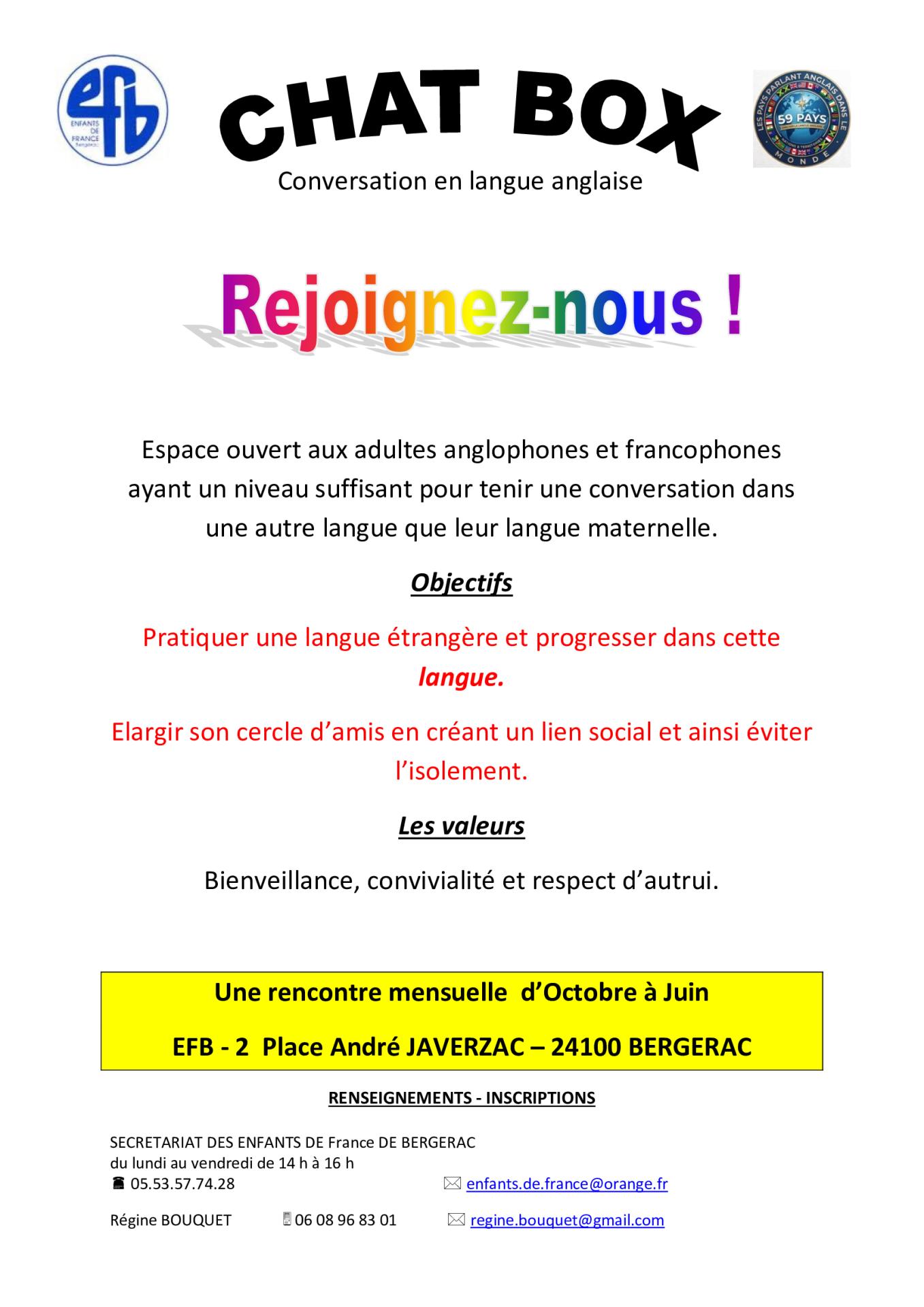 Flyer chat box