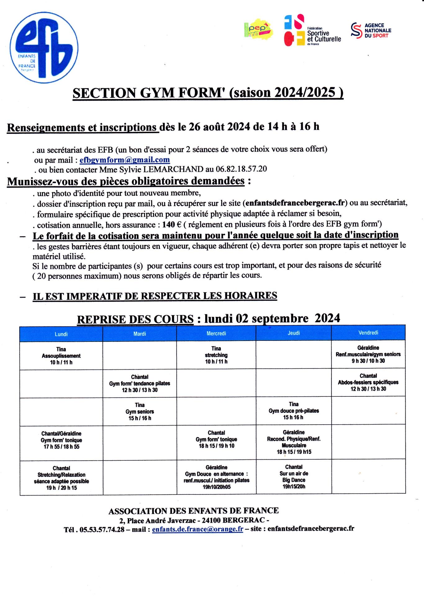 Planning gym form 01 2025